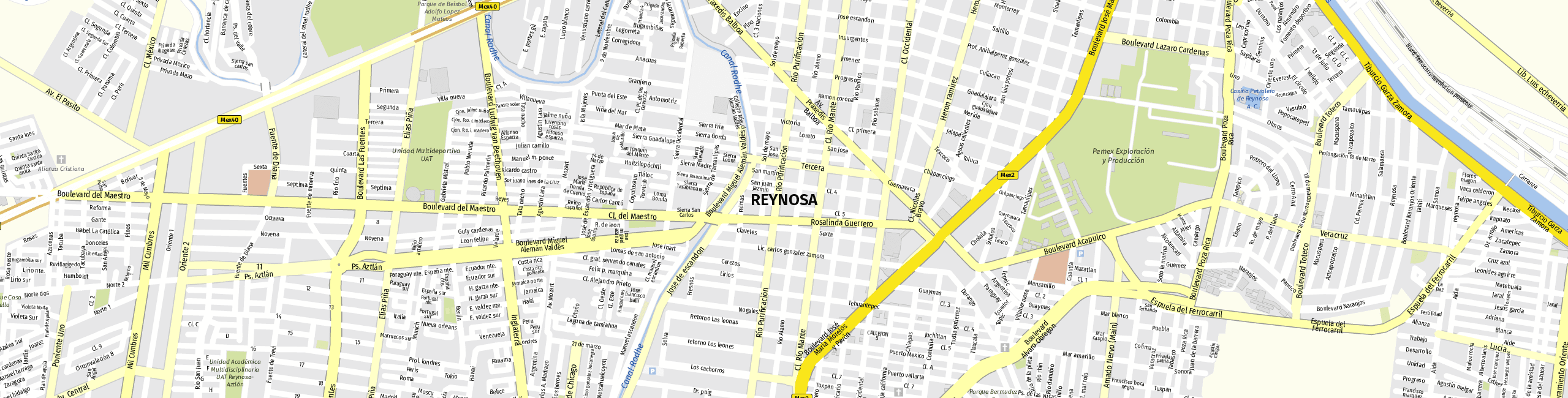 Stadtplan Reynosa zum Downloaden.