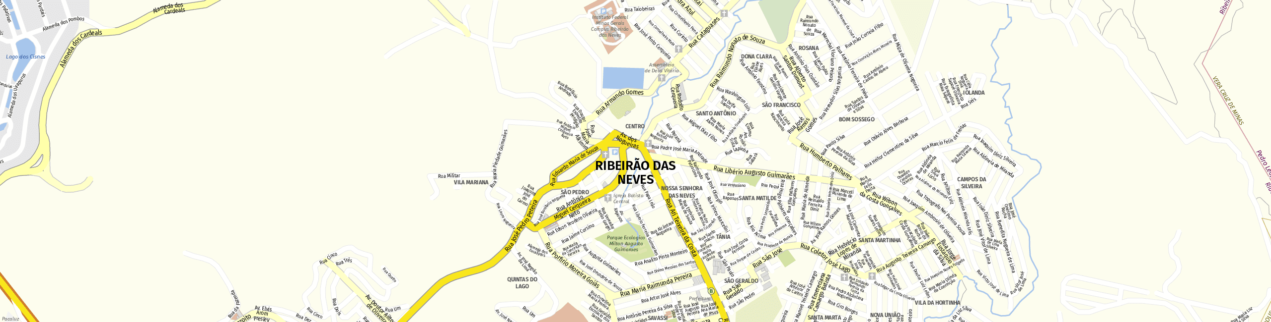 Stadtplan Ribeirão das Neves zum Downloaden.