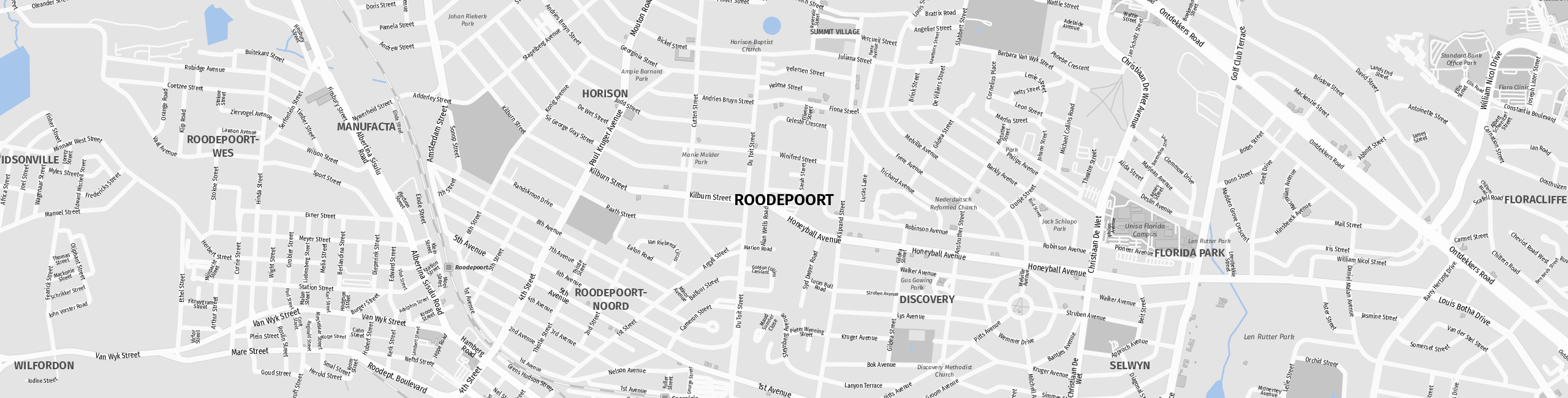Stadtplan Roodepoort zum Downloaden.