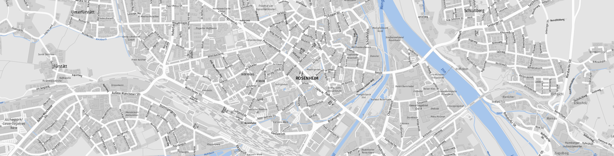 Stadtplan Rosenheim zum Downloaden.