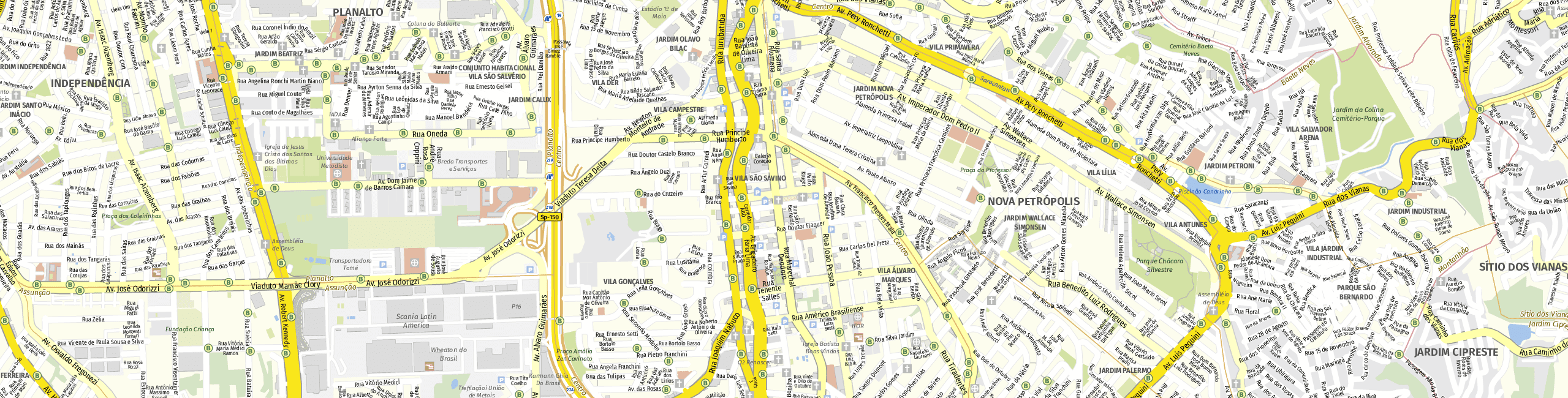 Stadtplan São Bernardo do Campo zum Downloaden.