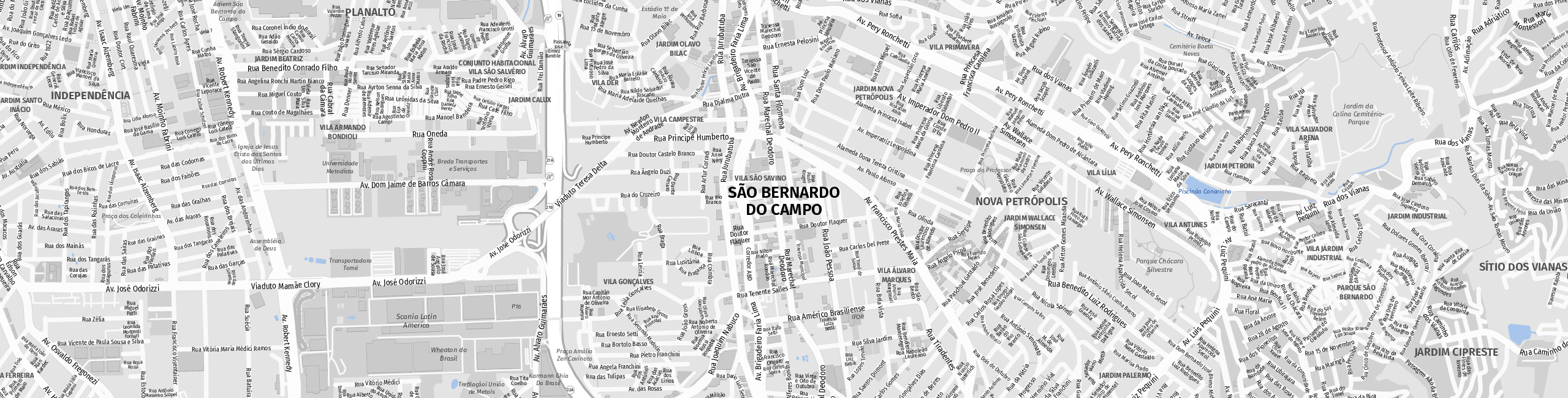 Stadtplan São Bernardo do Campo zum Downloaden.
