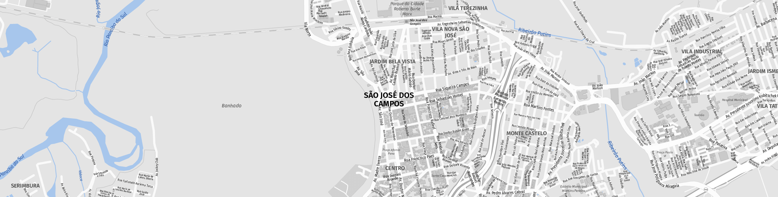 Stadtplan São José dos Campos zum Downloaden.