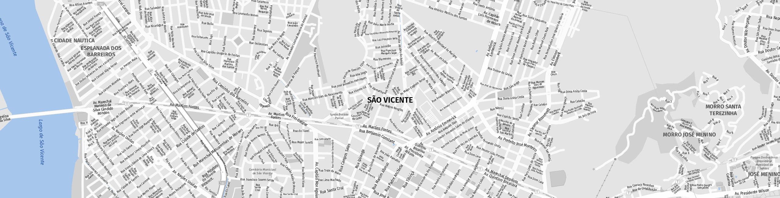 Stadtplan São Vicente zum Downloaden.
