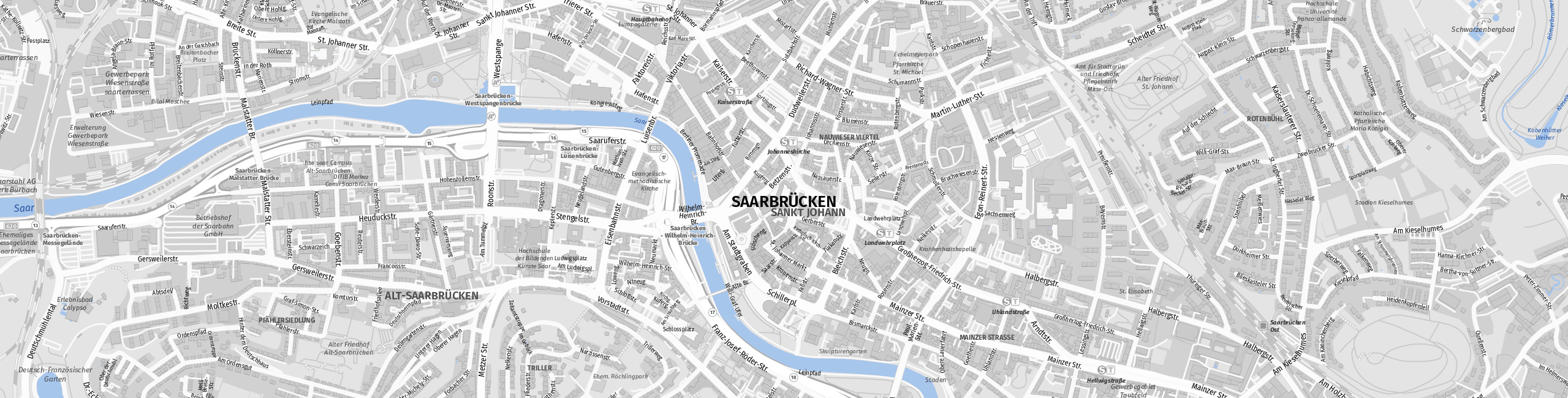 Stadtplan Saarbrücken zum Downloaden.