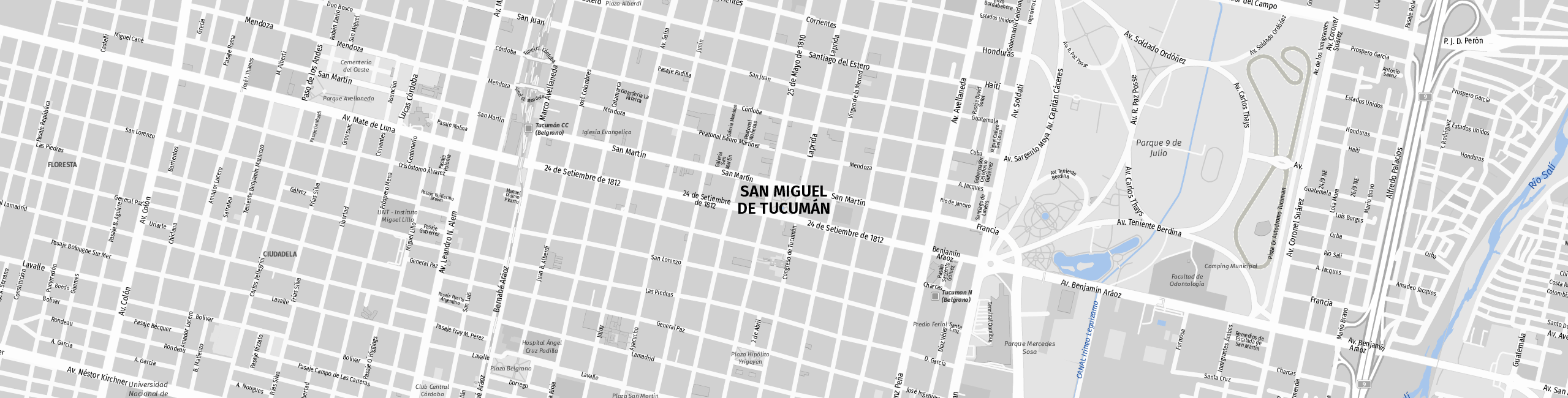 Stadtplan San Miguel de Tucumán zum Downloaden.
