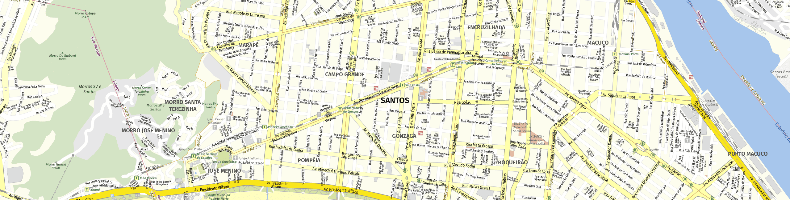 Stadtplan Santos zum Downloaden.