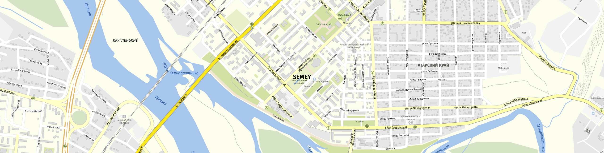 Stadtplan Semej zum Downloaden.