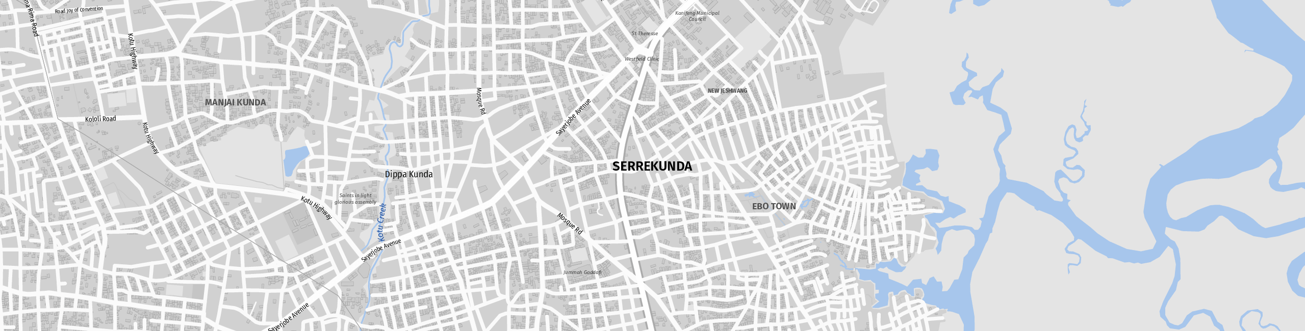 Stadtplan Serrekunda zum Downloaden.