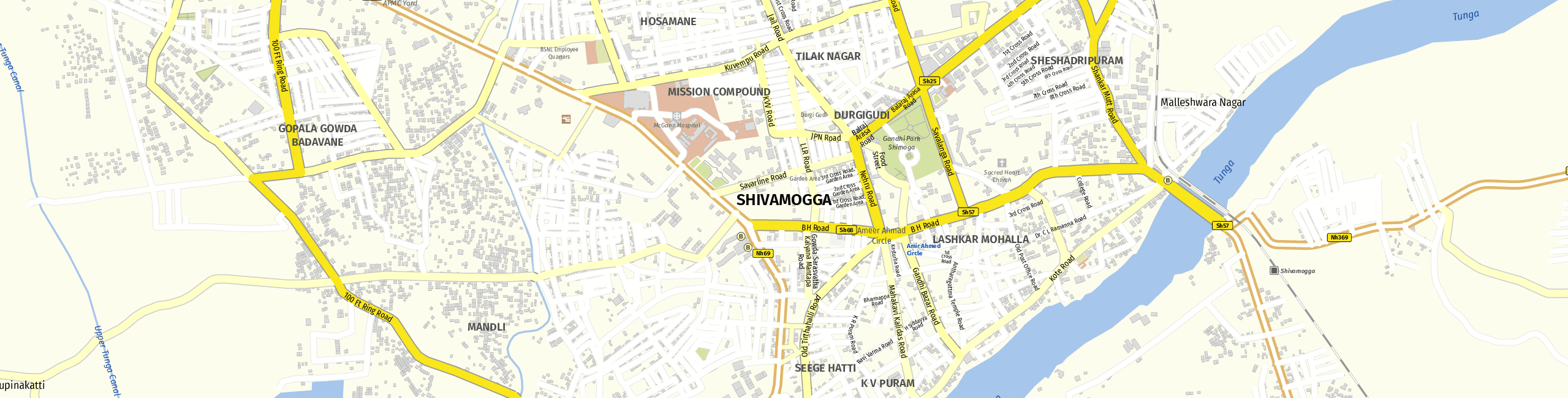 Stadtplan Shimoga zum Downloaden.