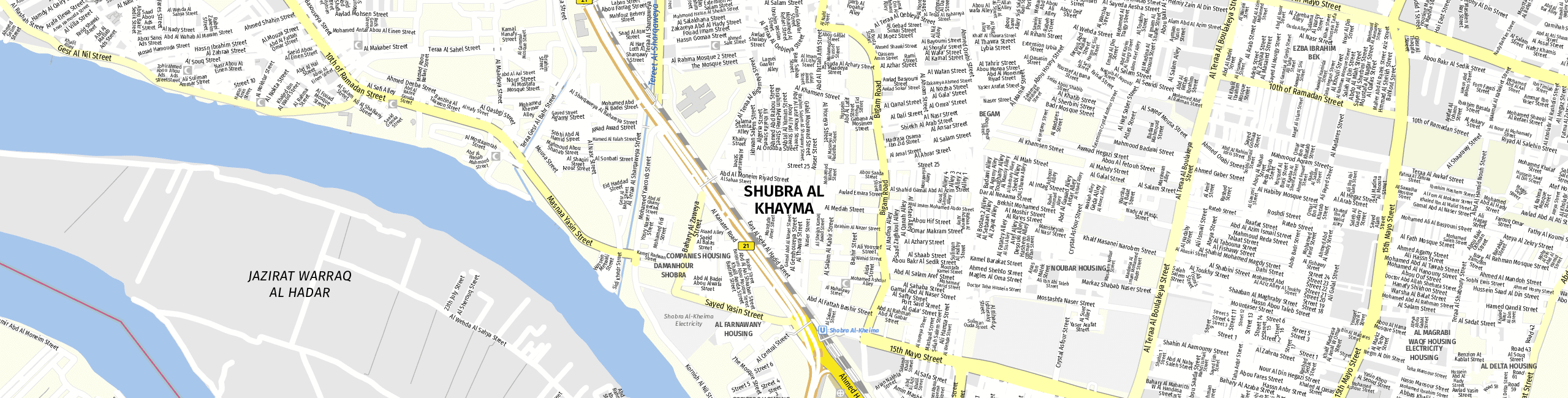 Stadtplan Shubra al Khayma zum Downloaden.
