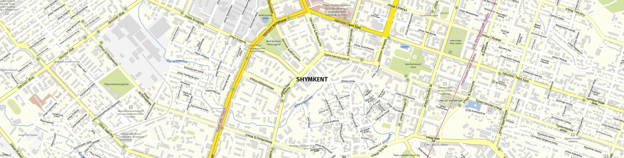Stadtplan Shymkent zum Downloaden.