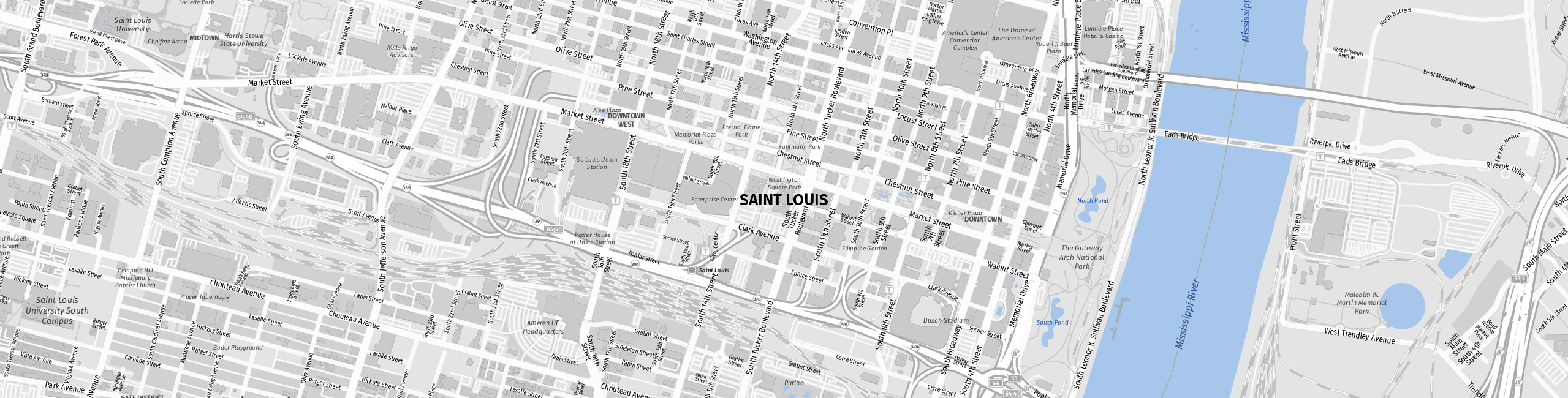 Stadtplan St. Louis zum Downloaden.