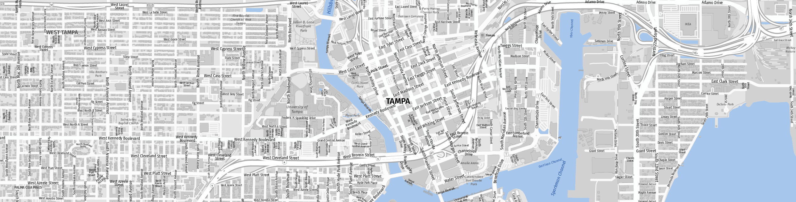 Stadtplan Tampa zum Downloaden.
