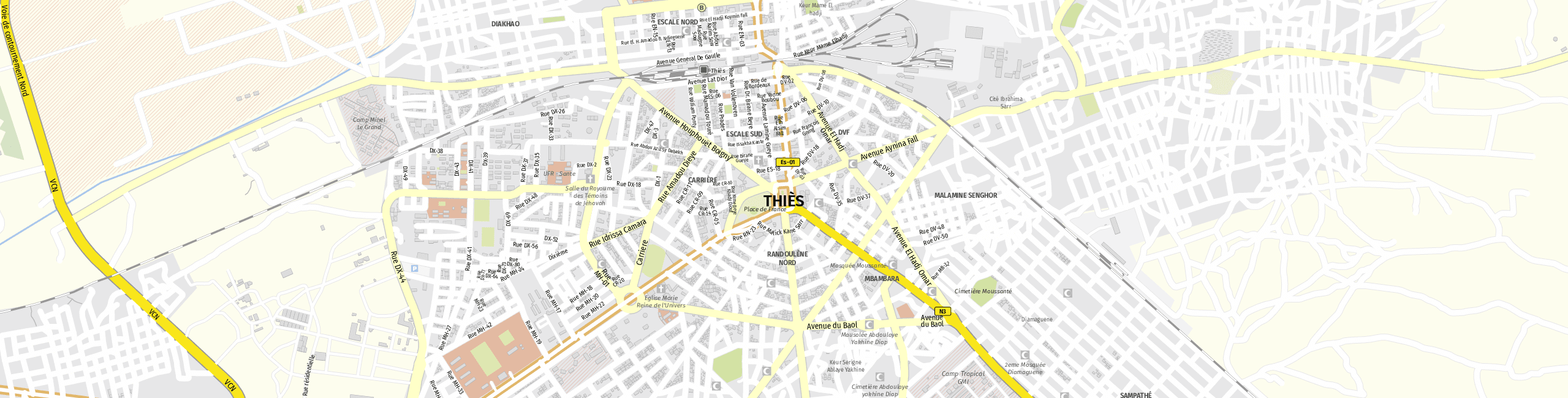 Stadtplan Thiès zum Downloaden.