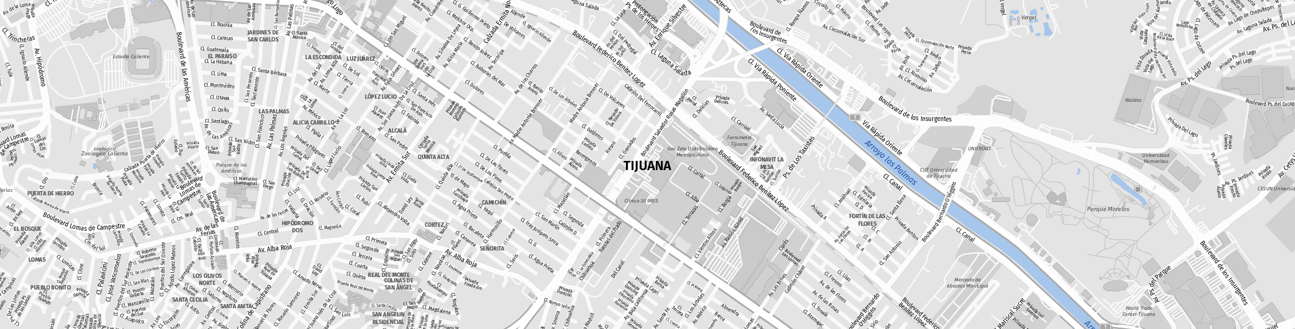 Stadtplan Tijuana zum Downloaden.