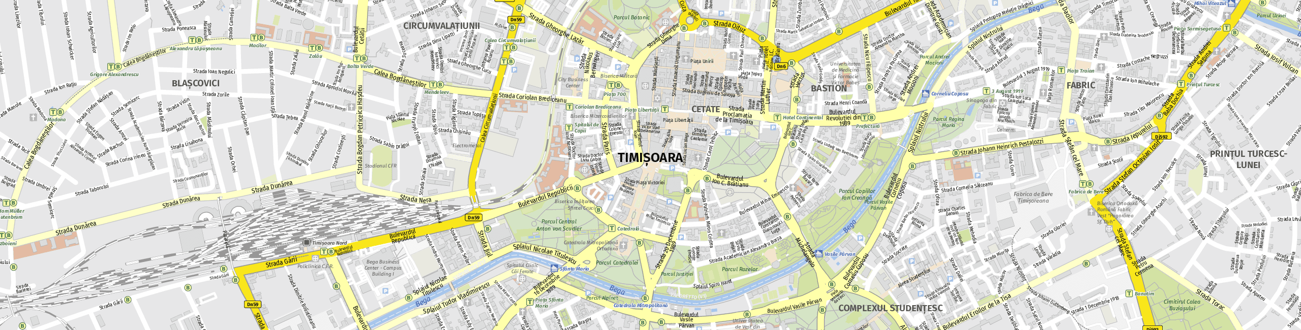 Stadtplan Timișoara zum Downloaden.