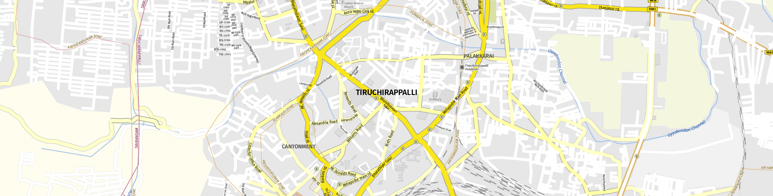 Stadtplan Tiruchirappalli zum Downloaden.