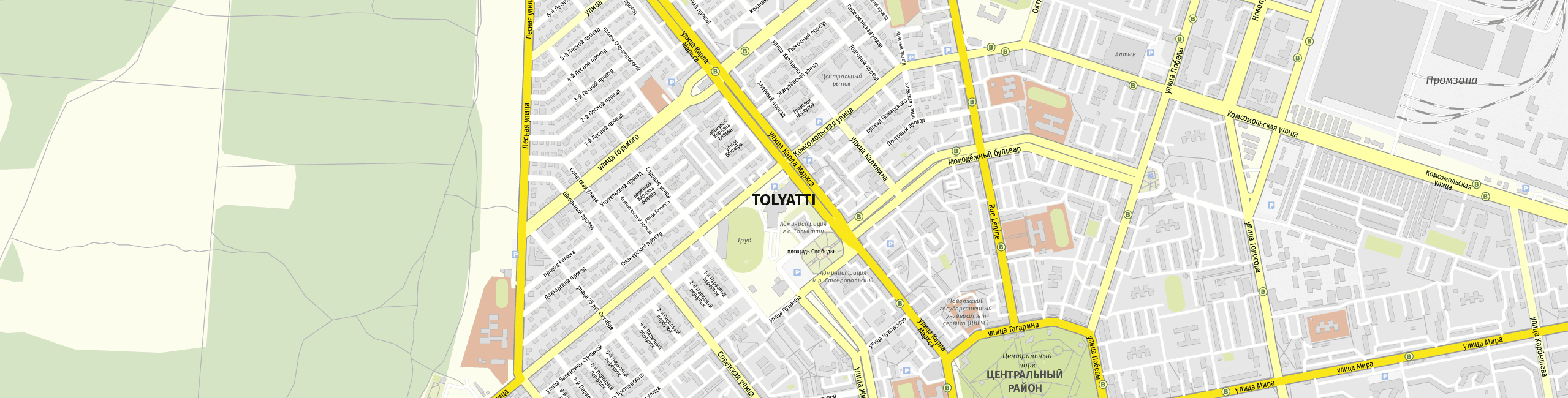 Stadtplan Toljatti zum Downloaden.