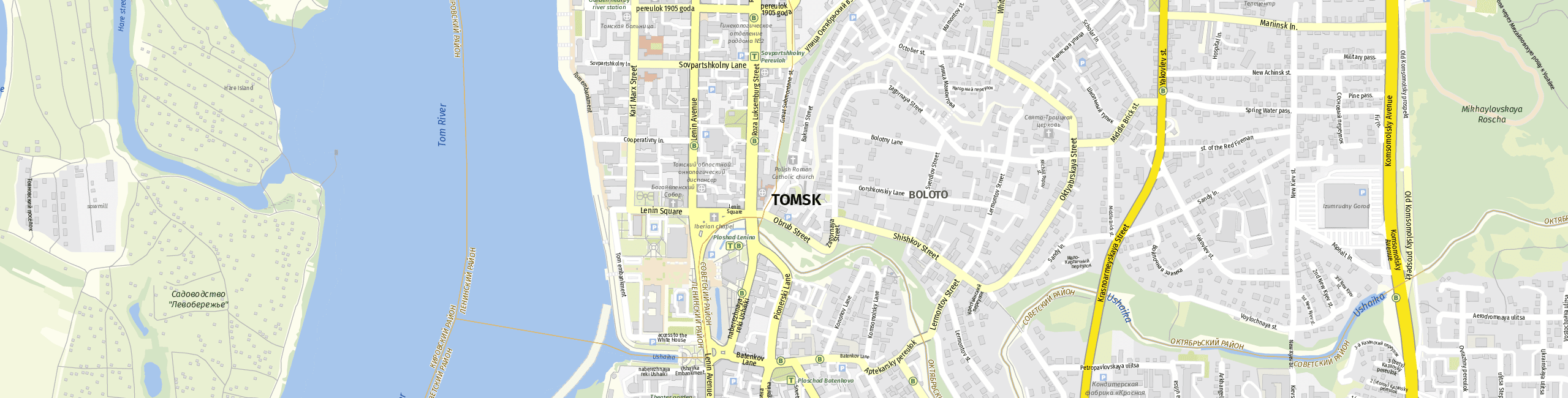 Stadtplan Tomsk zum Downloaden.