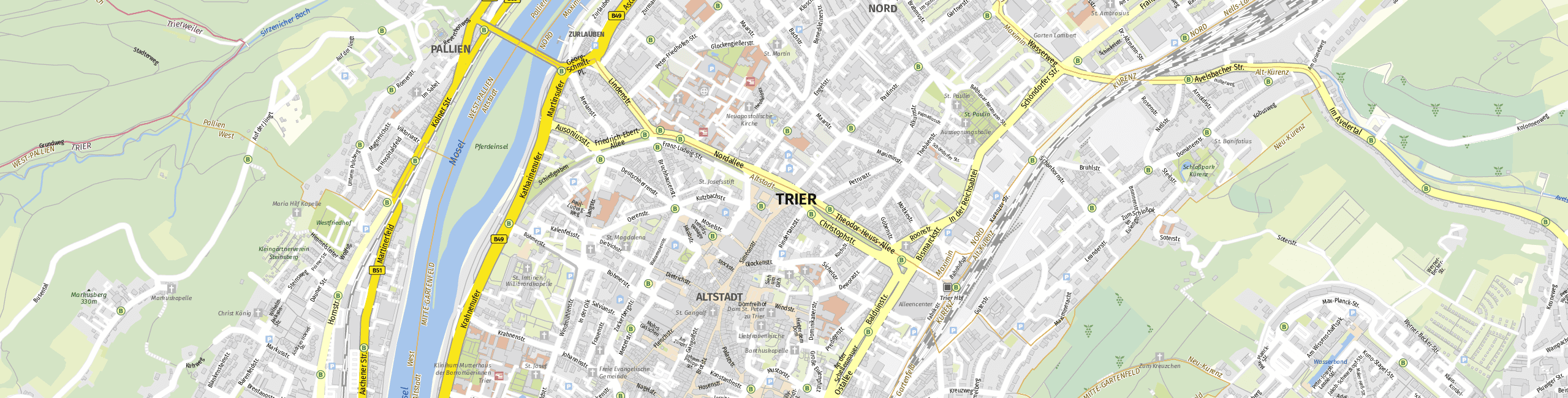 Stadtplan Trier zum Downloaden.