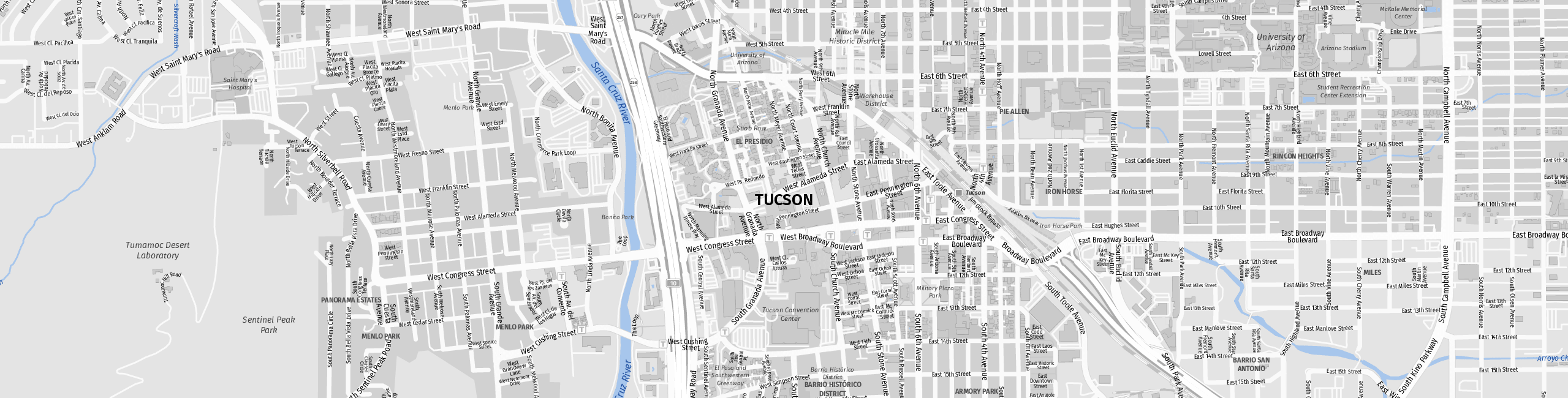 Stadtplan Tucson zum Downloaden.