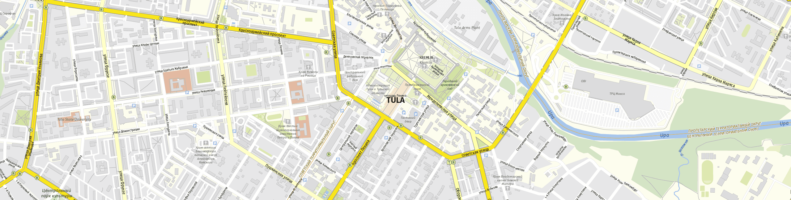 Stadtplan Tula zum Downloaden.