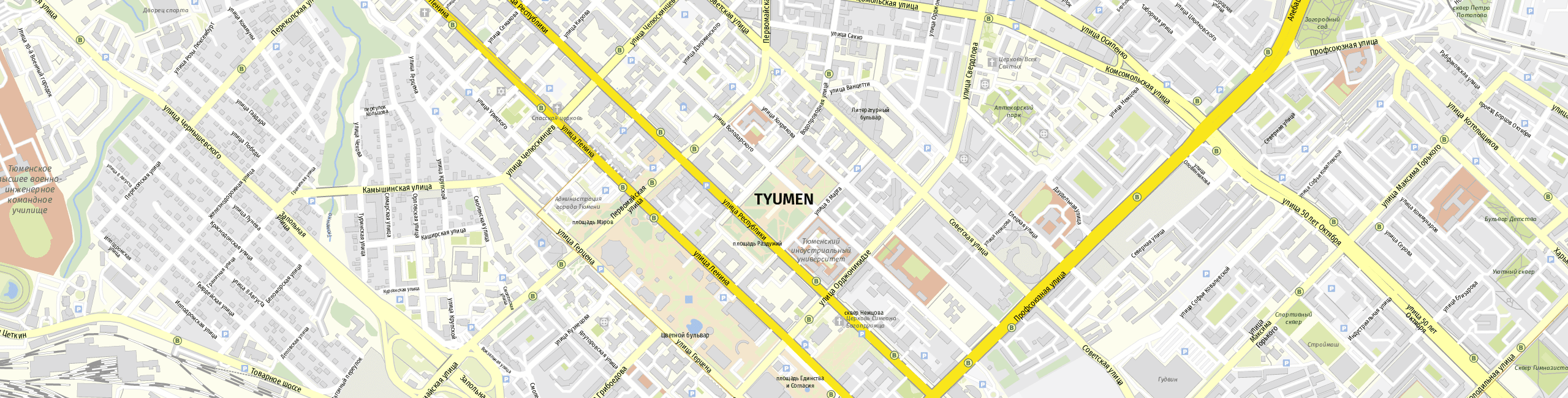 Stadtplan Tyumen zum Downloaden.