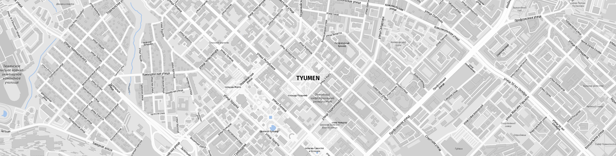 Stadtplan Tyumen zum Downloaden.