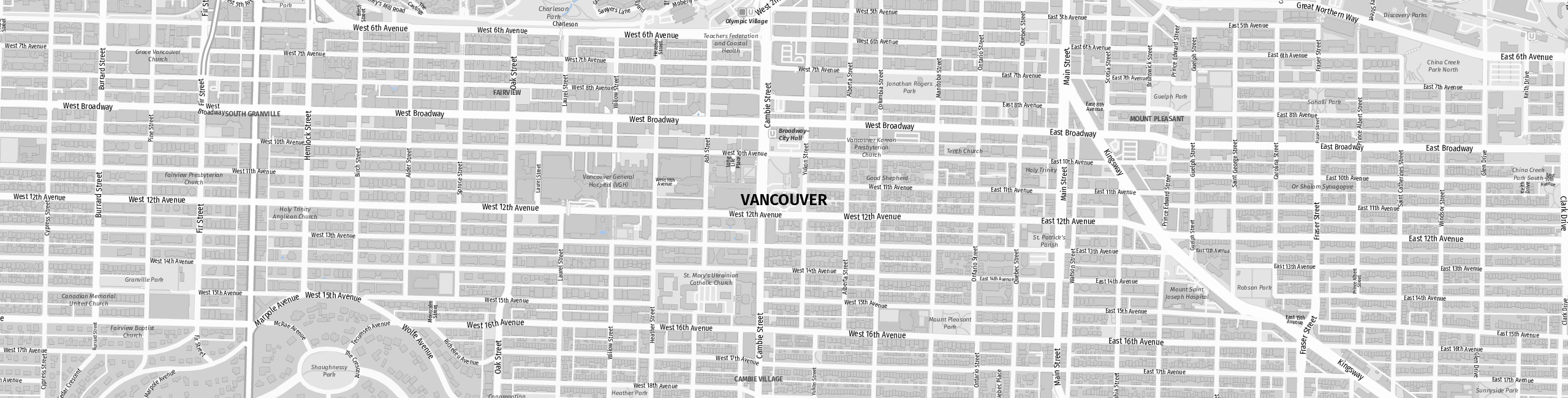 Stadtplan Vancouver zum Downloaden.