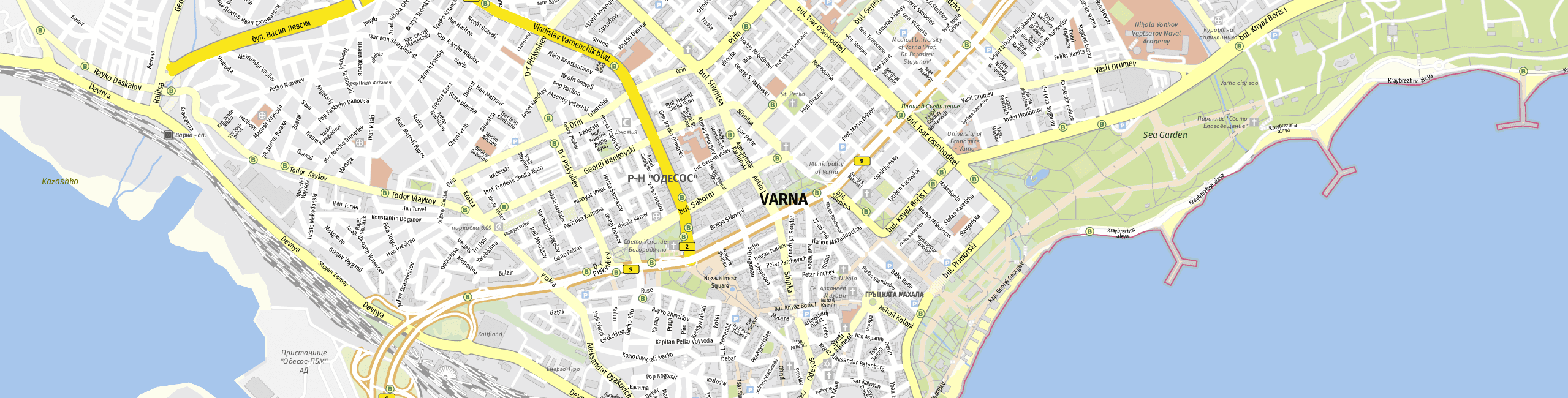 Stadtplan Varna zum Downloaden.