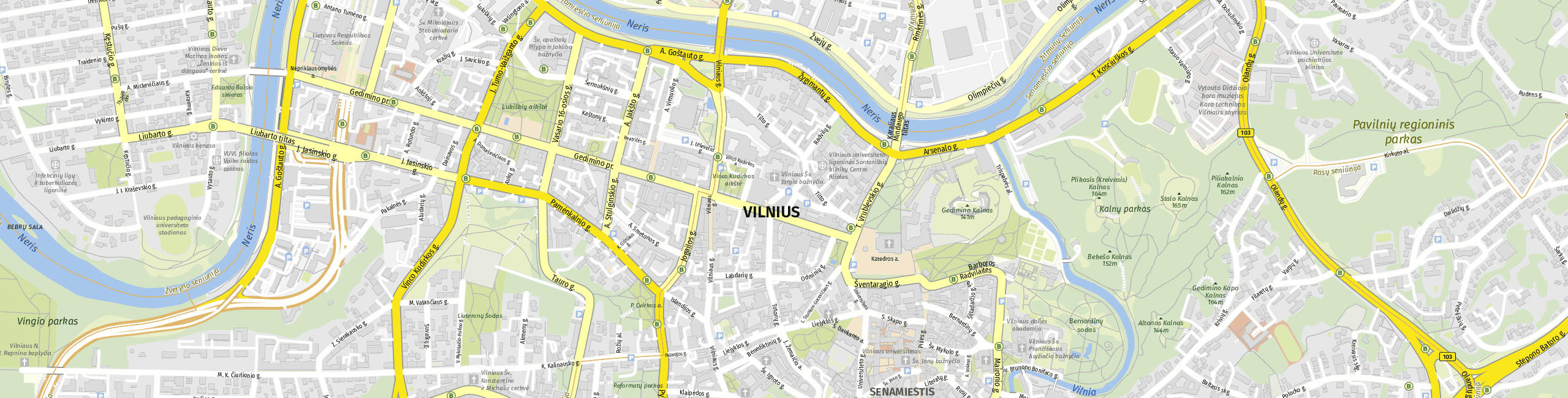 Stadtplan Vilnius zum Downloaden.
