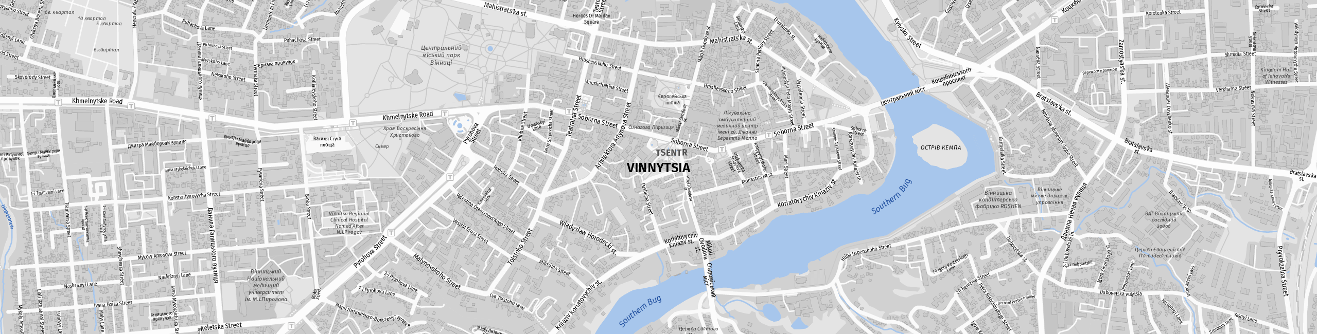 Stadtplan Vinnytsia zum Downloaden.