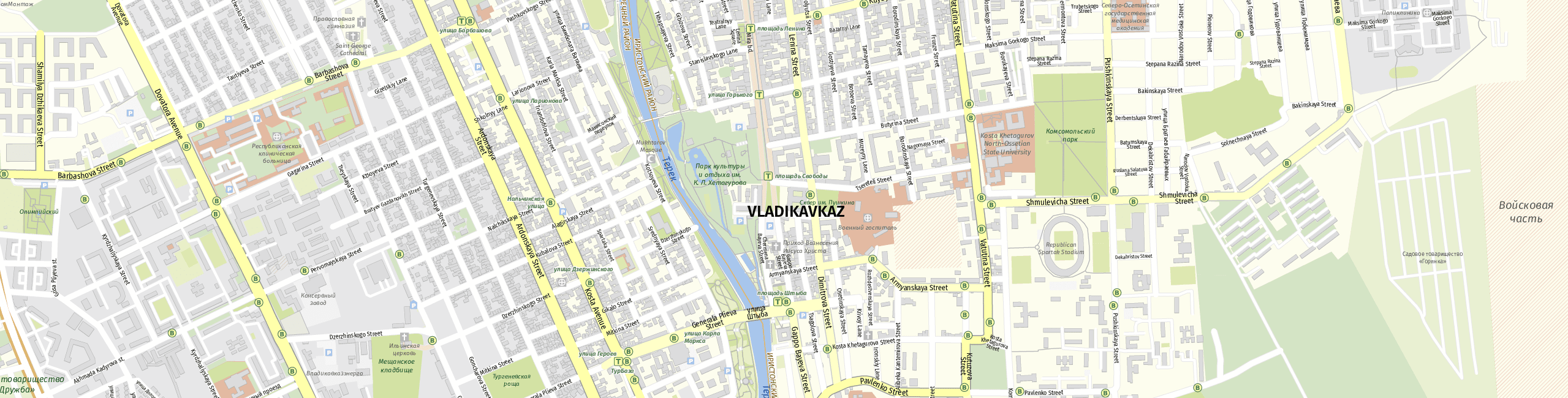 Stadtplan Wladikawkas zum Downloaden.