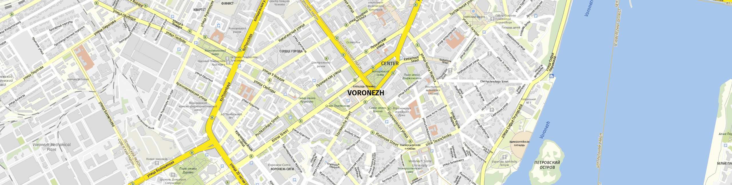 Stadtplan Voronezh zum Downloaden.