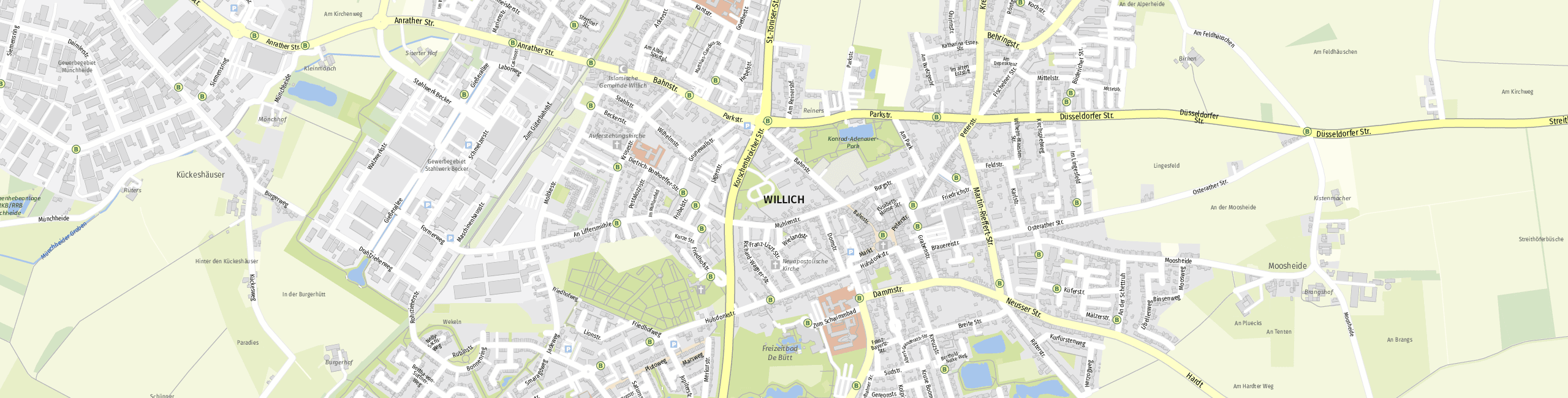 Stadtplan Willich zum Downloaden.