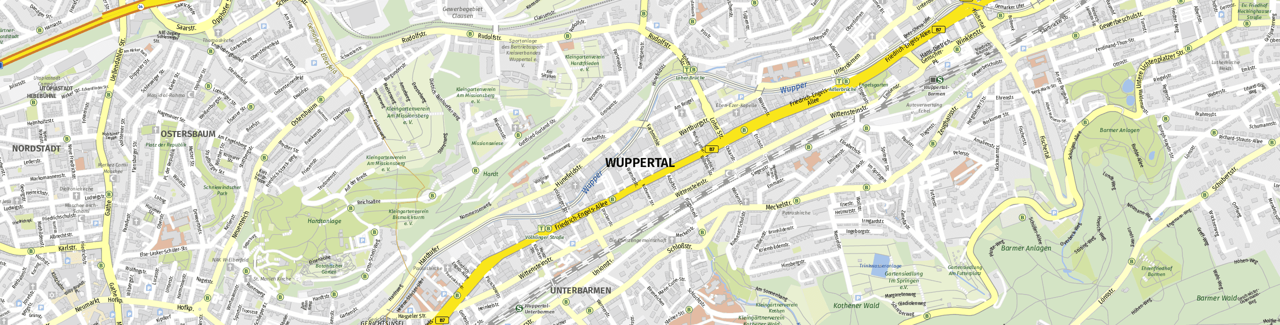 Stadtplan Wuppertal zum Downloaden.