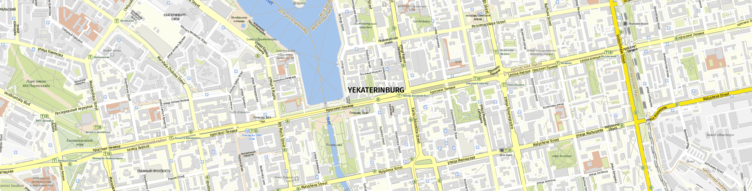 Stadtplan Yekaterinburg zum Downloaden.