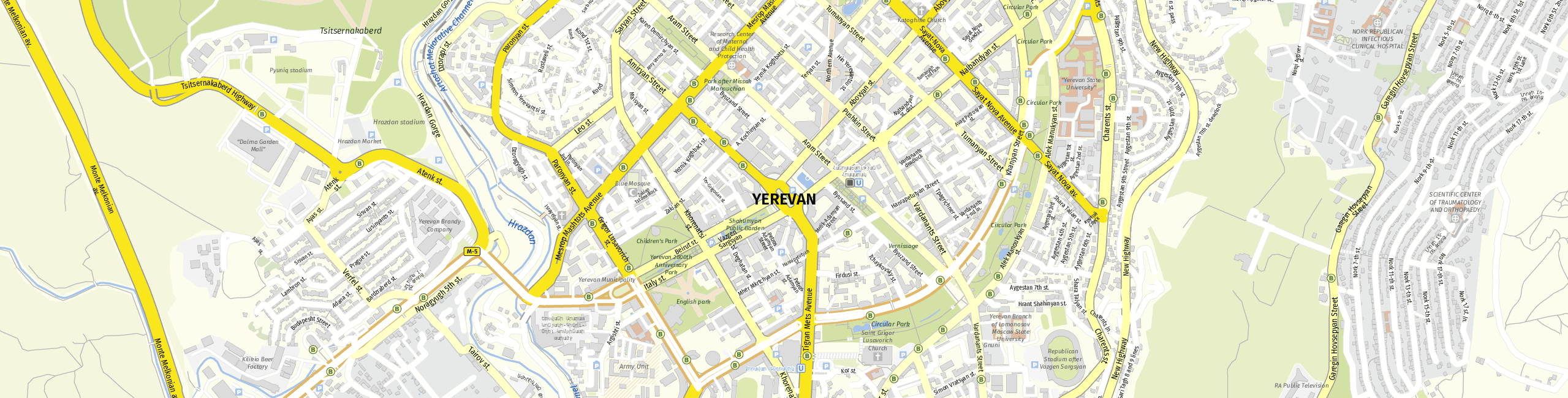 Stadtplan Yerevan zum Downloaden.