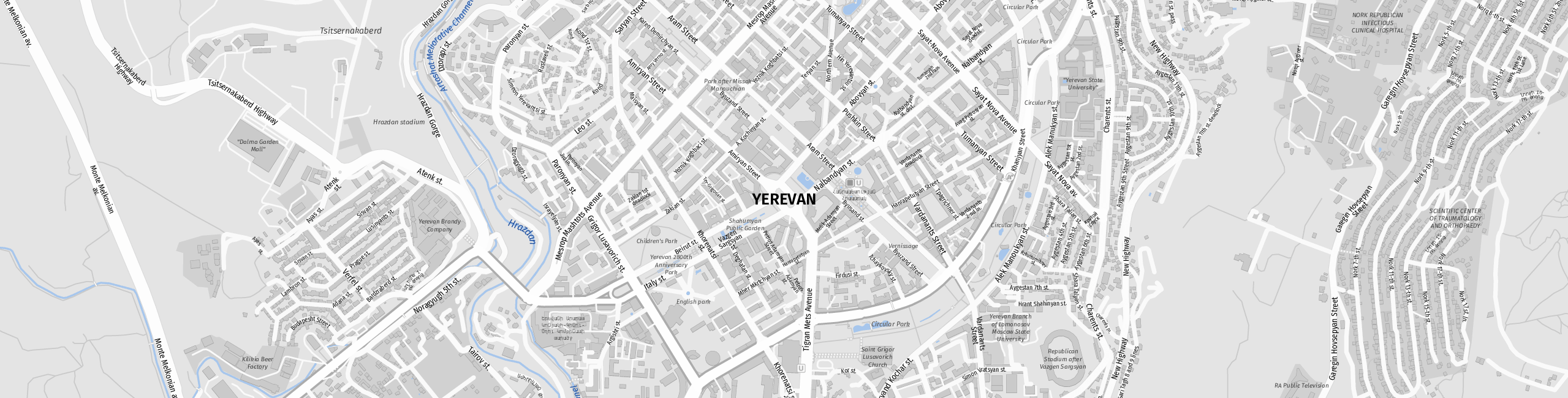 Stadtplan Yerevan zum Downloaden.