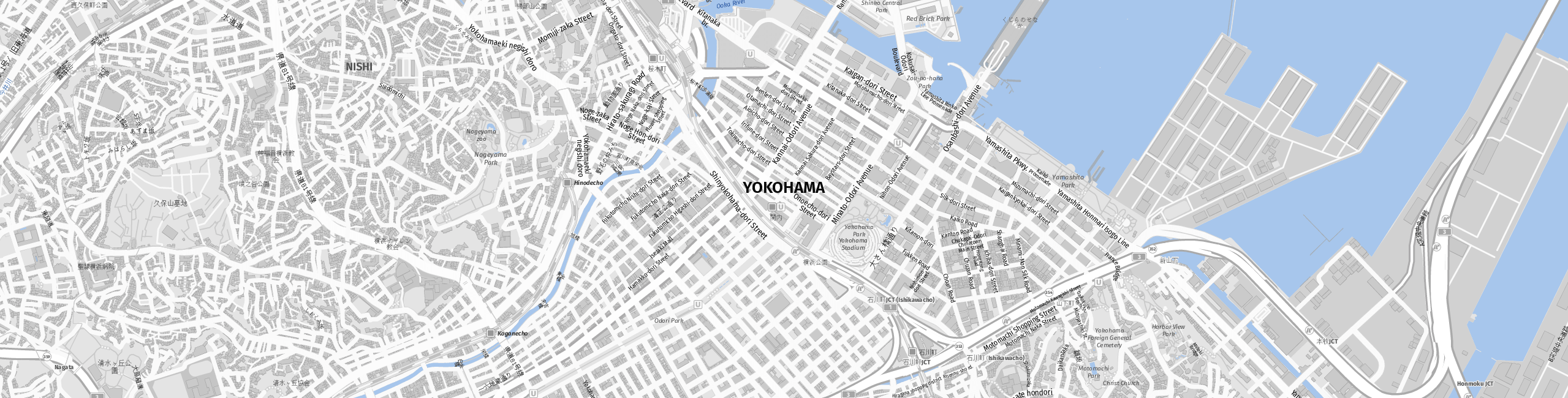 Stadtplan Yokohama zum Downloaden.