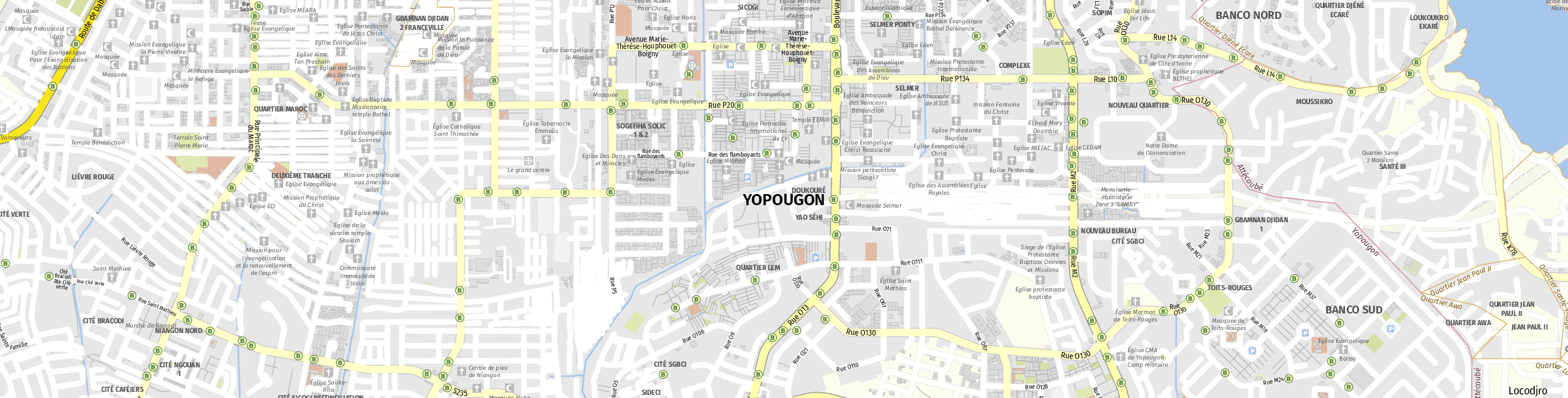 Stadtplan Yopougon zum Downloaden.