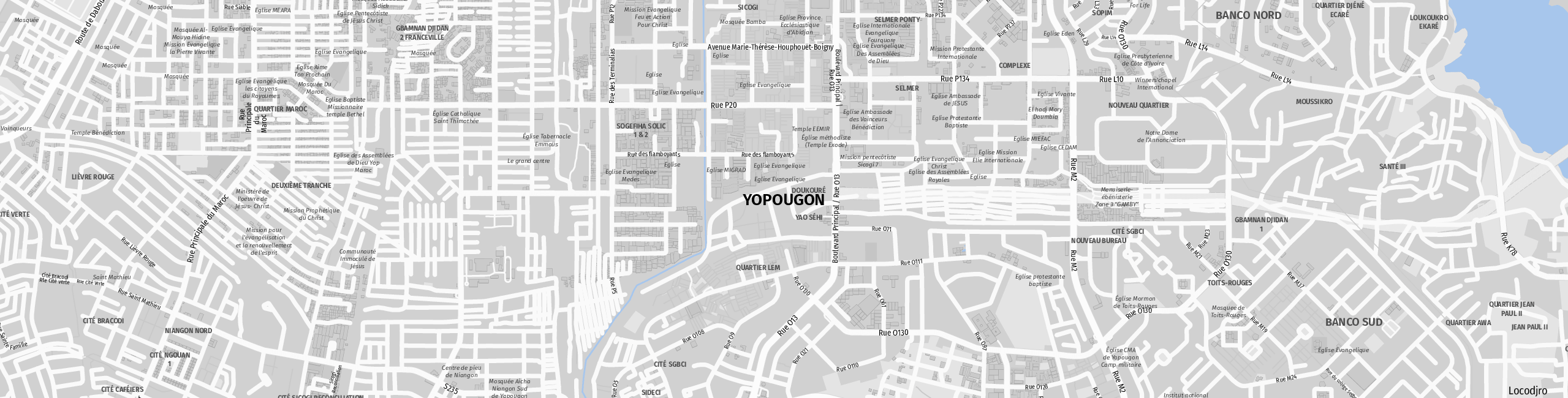 Stadtplan Yopougon zum Downloaden.