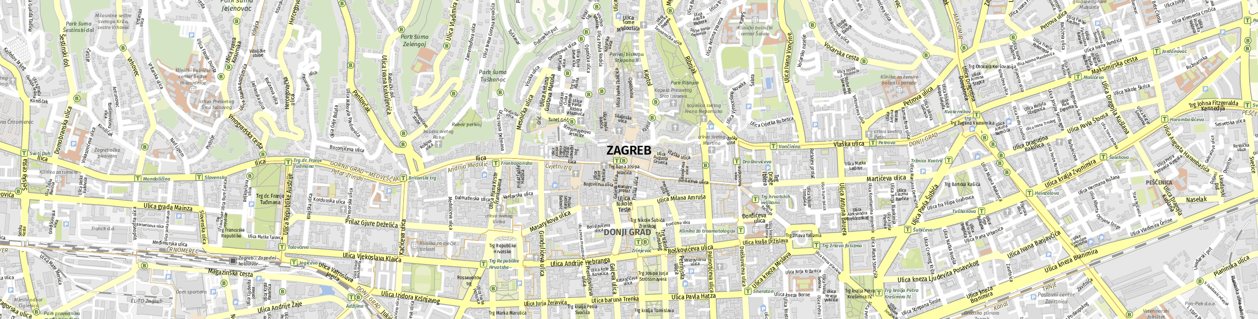 Stadtplan Zagreb zum Downloaden.