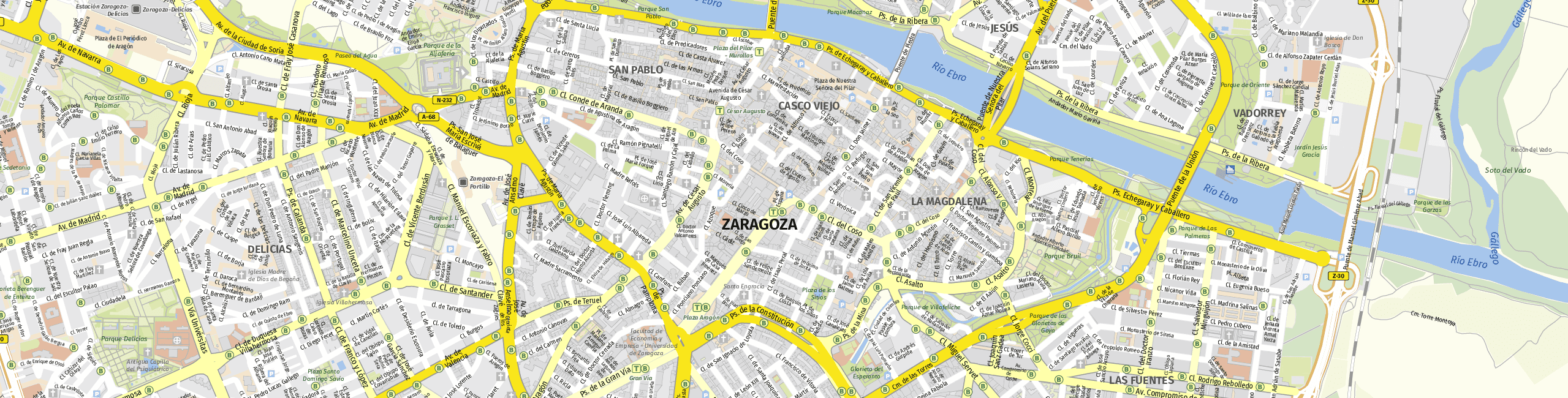 Stadtplan Zaragoza zum Downloaden.